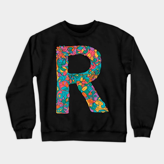 Floral Initial Monogram Crewneck Sweatshirt by Pris25